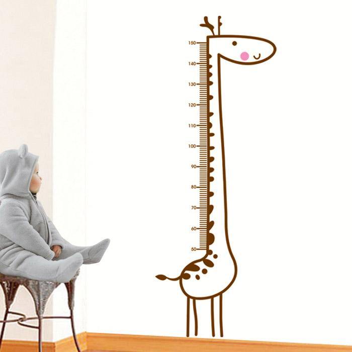 Cartoon Giraffe Height Chart Wall Decal