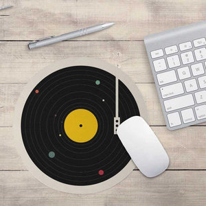 Vinyl Record Print Round Mouse Pads