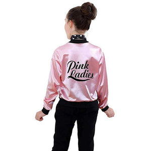 Disfraz de chaqueta rosa Grease para mujer (niño)