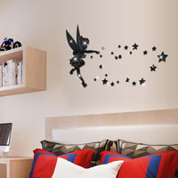 Acrylic mirror wall stickers 3D angels in the human three-dimensional mirror stickers bedroom decoration
