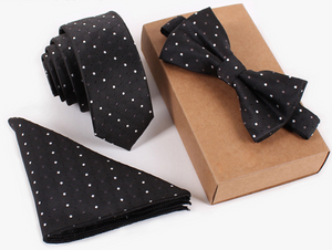 Conjuntos de regalo de corbata y pajarita delgadas