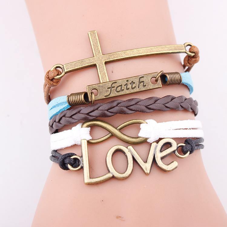 Bracelet superposé Faith Infinity Love