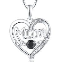 Collar de plata S925 con forma de corazón pulsátil para mamá, regalo para el día de la madre, colgante inteligente con piedras natales