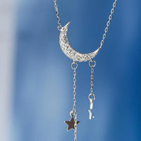 Crescent Moon & Star Tassels Necklace
