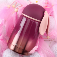 Gradient Color Stainless Steel Tumbler with Rabbit Ears
