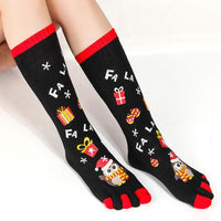 Chaussettes de Noël à cinq doigts
