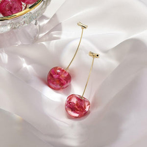 Long Stem Cherry Earrings