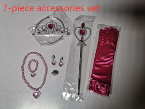Vestido y accesorios de disfraz de princesa Aurora de encaje (niño)