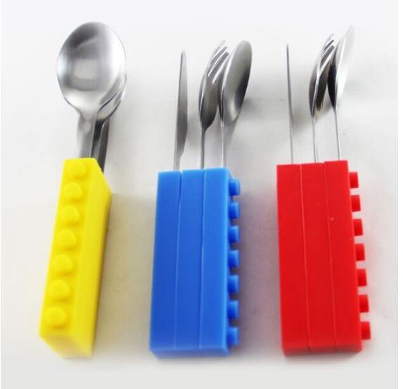 Building Block Children's Spoon Fork Knife Set