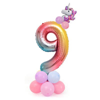 Unicorn Gradient Rainbow Number Balloons
