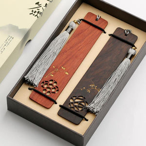 Juegos de regalo de marcapáginas de madera tallada china