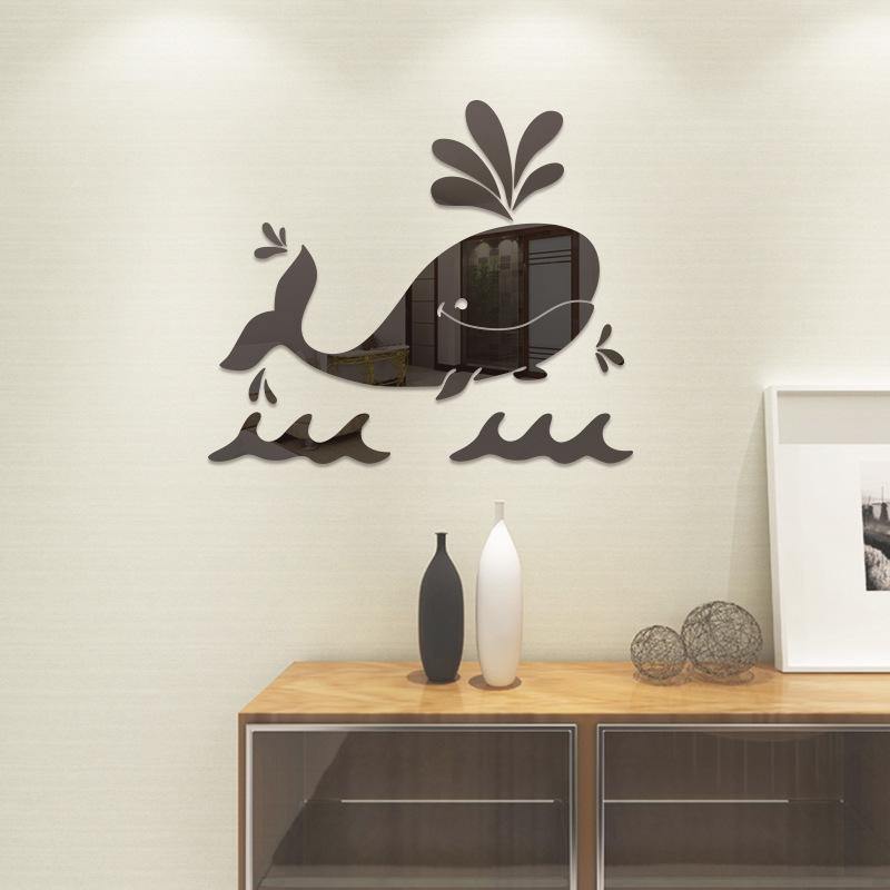 Whale Mirror Wall Stickers