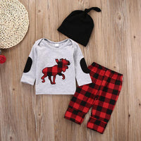 Buffalo Plaid Moose Outfit (Baby/Toddler)