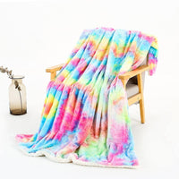 Rainbow Tie Dye Plush Blankets
