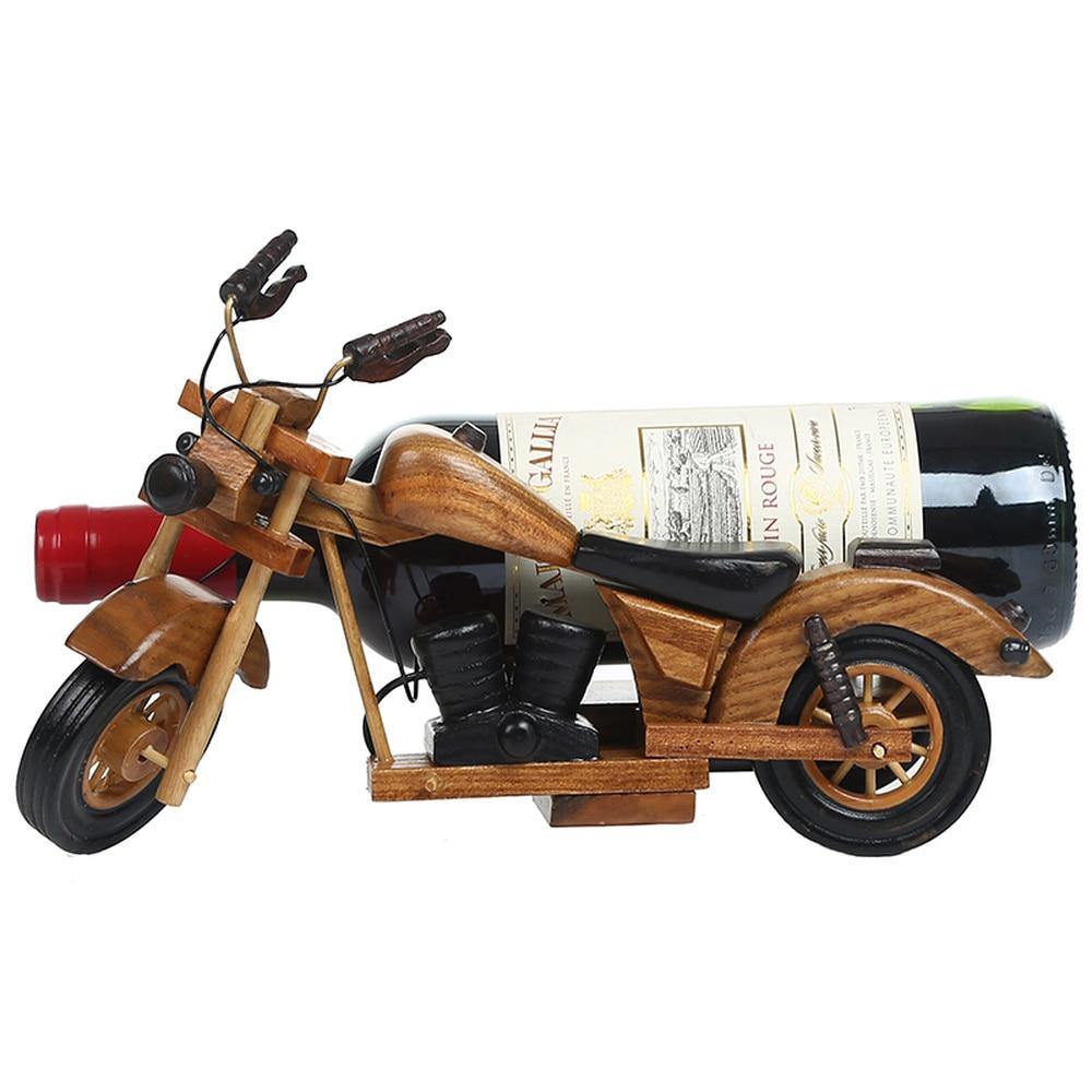 Botellero de madera para motocicleta