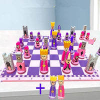 Jeux d'échecs de poupée en bois en couleur

