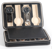 Boîtes de rangement portables pour montres en cuir

