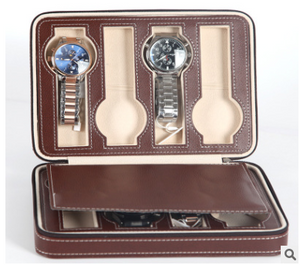 Boîtes de rangement portables pour montres en cuir