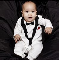 Tuxedo & Black Bowtie Romper Costume (Baby/Toddler)
