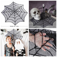 Black Lace Spider Web Tablecloth