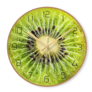 Horloge murale à quartz silencieuse aux fruits tranchés