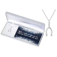 Make a Wish Wishbone Necklace in Deluxe Gift Box with Sentiment