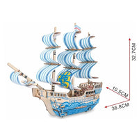 Puzzle en bois 3D bateau pirate 