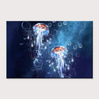 Póster Impresión de lienzo acuático de medusas