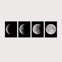 Affiches imprimées sur toile à quatre panneaux avec phases de lune
