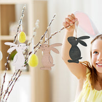 Wooden Rabbit Easter Pendant Ornament