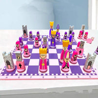Juegos de ajedrez de muñecas de madera a todo color
