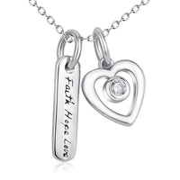 Faith Hope Love & Heart Necklace