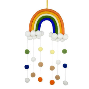 Adorno decorativo colgante con borla de arcoíris