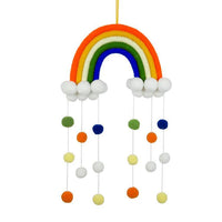 Adorno decorativo colgante con borla de arcoíris