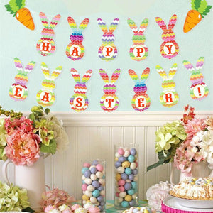 Easter Party Colorful Bunny Banner