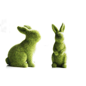 Artificial Grass Flocked Easter Rabbits