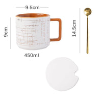 Math & Science Sketch Ceramic Mug With Lid and Spoon