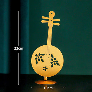 Notas musicales de metal de hierro forjado e instrumentos de cuerda chinos