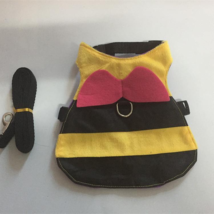 Cute Bee Costume Cat Rope Walking Chest Strap