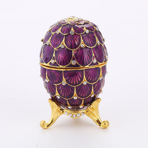 Decoración del hogar de huevos de Pascua con incrustaciones de diamantes galvanizados pintados