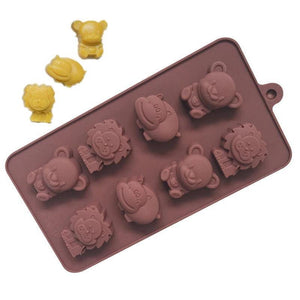 Cartoon Zoo Animal Chocolate Molds