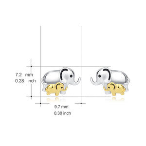 European and American fashion trend elephant 925 silver earrings necklace