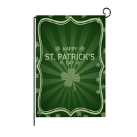 Green Four-leaf Clover Print St Patrick's Day Garden Flag
