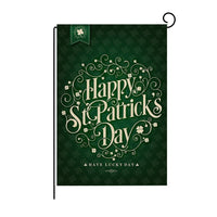 Green Four-leaf Clover Print St Patrick's Day Garden Flag
