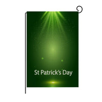 Drapeau de jardin imprimé trèfle à quatre feuilles vert de la Saint-Patrick