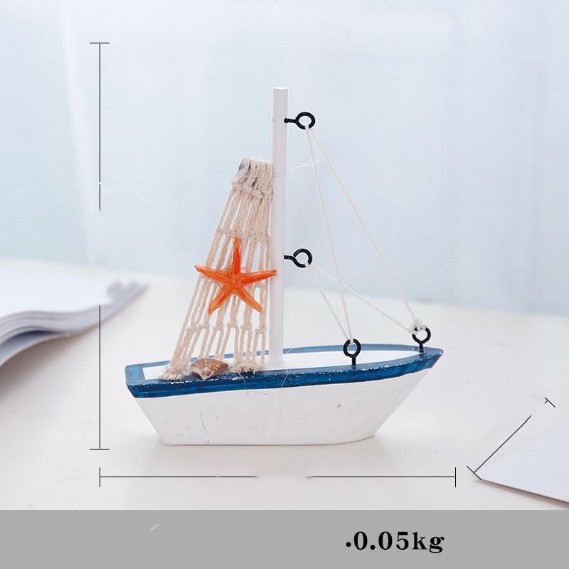 Ornements de modèle de bateau en toile de bois méditerranéen