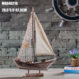 Decoración del hogar Modelo de barco de pesca antiguo Decoración creativa del hogar