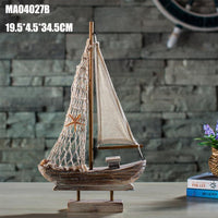 Decoración del hogar Modelo de barco de pesca antiguo Decoración creativa del hogar