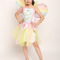 Princess Dress Cosplay Rainbow Angel Butterfly Elf Stage Costume