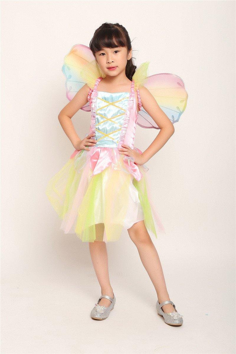Vestido de princesa Cosplay Arco Iris Ángel mariposa elfo disfraz de escenario